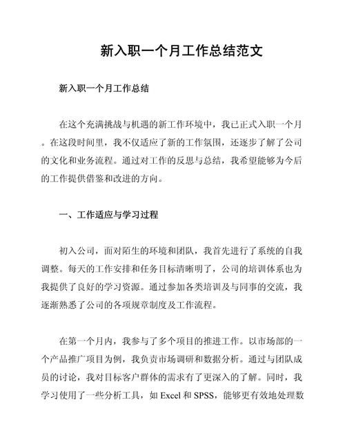 人事入职一个月工作总结怎么写?-图2 人事入职一个月工作总结怎么写?-图2