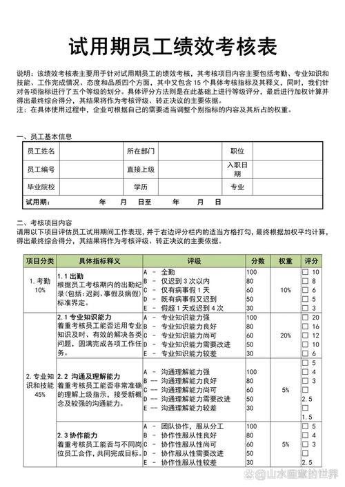 互联网公司试用期考核表，如何科学量化评估？-图1