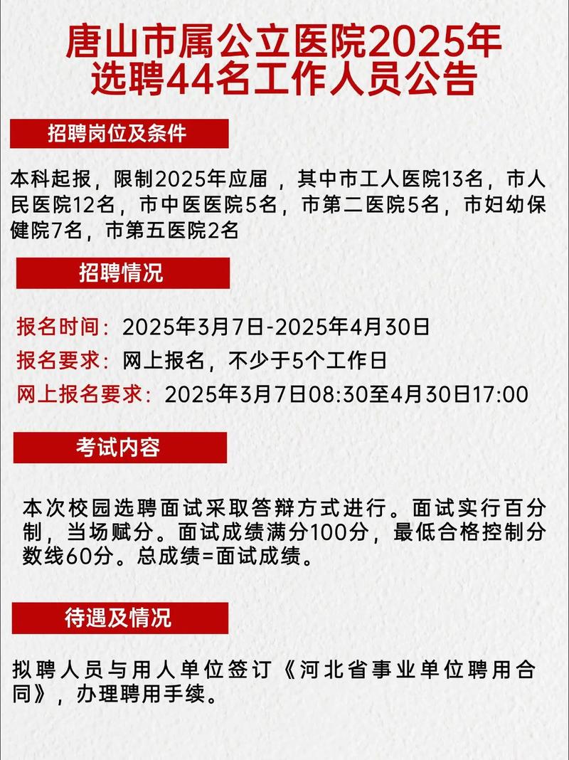 唐山医院招聘信息具体有哪些岗位和要求？-图1
