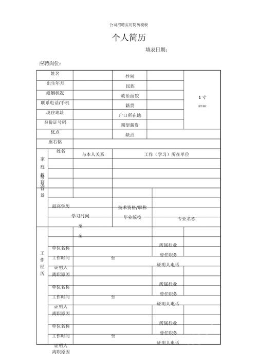 公司简历表格怎么写才规范?-图1 公司简历表格怎么写才规范?-图1