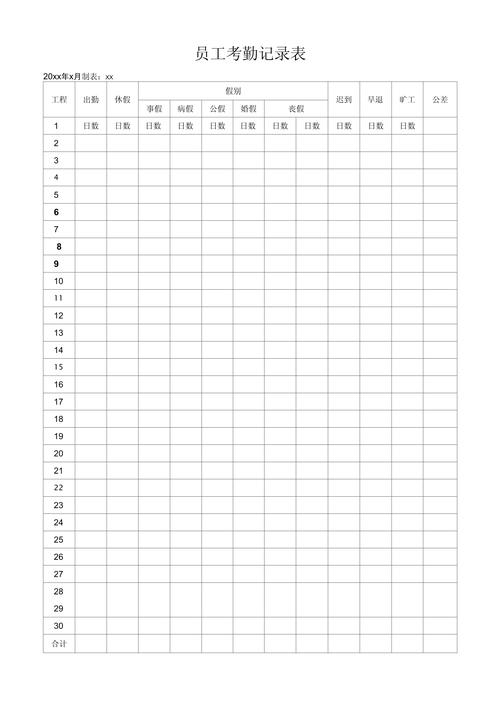 公司项目工天考勤表如何规范填写？-图2